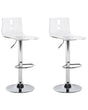 Set of 2 Bar Stools Transparent White Acrylic Footstool Swivel Gas Lift Adjustable Height Modern Beliani