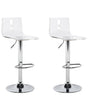 Set of 2 Bar Stools Transparent White Acrylic Footstool Swivel Gas Lift Adjustable Height Modern Beliani