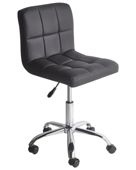 Desk Chair Black Swivel Adjustable Height Metal Leg Beliani