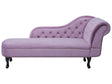 Chaise Lounge Pink Right Hand Velvet Buttoned Nailheads Beliani