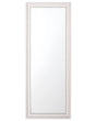 Wall-Mounted Hanging Mirror Off-White with Silver 50 x 130 cm Vertical Living Room Bedroom Dresser Gesso Finish Beliani