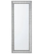 Wall Hanging Mirror Silver 50 x 130 cm Vertical Living Room Bedroom Dresser Gesso Finish Beliani