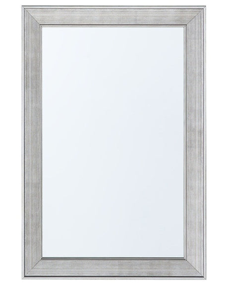 Wall Hanging Mirror Brown 61 x 91 cm Vertical Living Room Bedroom Dresser Gesso Finish Beliani