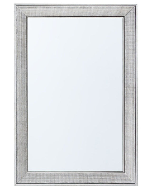 Wall Hanging Mirror Brown 61 x 91 cm Vertical Living Room Bedroom Dresser Gesso Finish Beliani