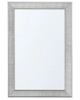 Wall Hanging Mirror Brown 61 x 91 cm Vertical Living Room Bedroom Dresser Gesso Finish Beliani