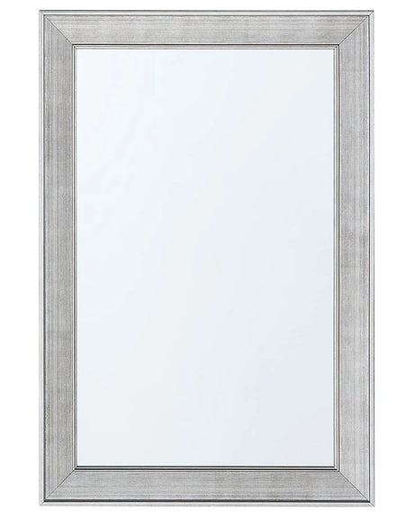 Wall Hanging Mirror Brown 61 x 91 cm Vertical Living Room Bedroom Dresser Gesso Finish Beliani