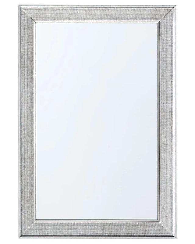 Wall Hanging Mirror Brown 61 x 91 cm Vertical Living Room Bedroom Dresser Gesso Finish Beliani