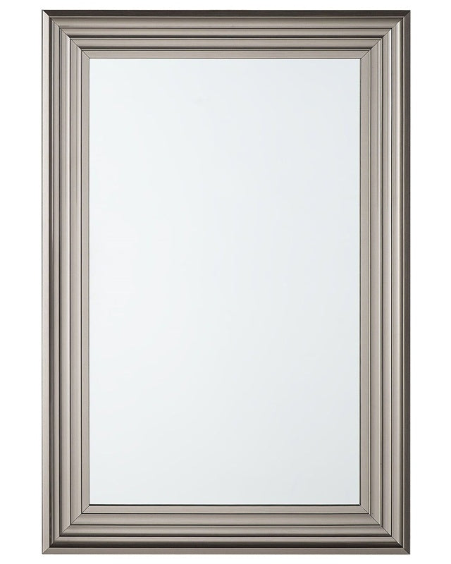 Wall Hanging Mirror Silver 61 x 91 cm Rectangular Modern Simple Minimalistic Bedroom Living Room Beliani