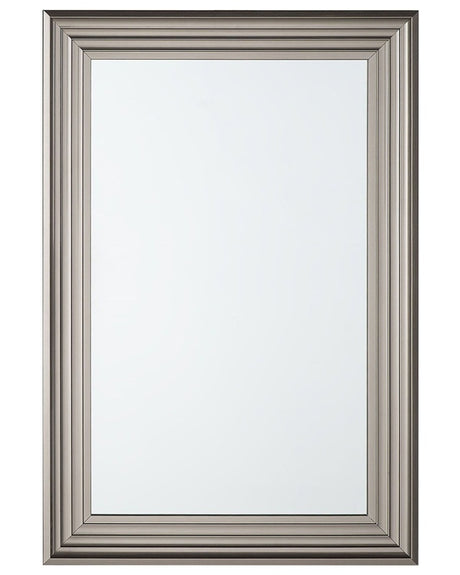 Wall Hanging Mirror Silver 61 x 91 cm Rectangular Modern Simple Minimalistic Bedroom Living Room Beliani