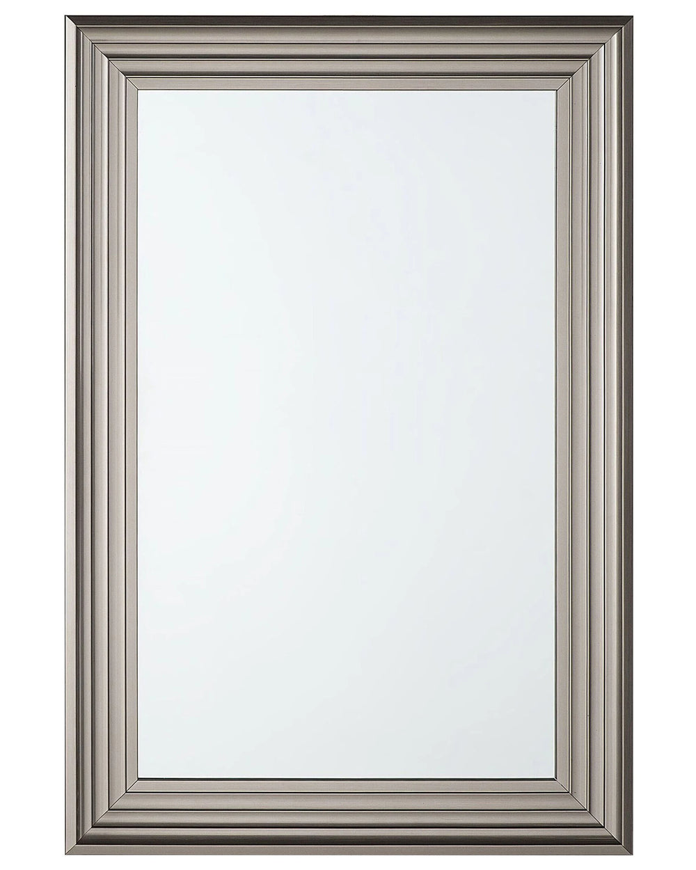 Wall Hanging Mirror Silver 61 x 91 cm Rectangular Modern Simple Minimalistic Bedroom Living Room Beliani