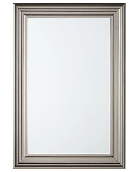Wall Hanging Mirror Silver 61 x 91 cm Rectangular Modern Simple Minimalistic Bedroom Living Room Beliani