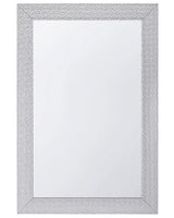 Wall-Mounted Hanging Mirror Silver 61 x 91 cm Vertical Living Room Bedroom Dresser Gesso Finish Beliani