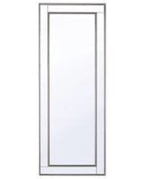Wall Hanging Mirror Silver with Gold 50 x 130 cm Vertical Minimalistic Art Deco Bedroom Living Room Dresser Beliani
