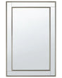 Wall Hanging Mirror Silver with Gold 60 x 90 cm Vertical Minimalistic Art Deco Bedroom Living Room Dresser Beliani