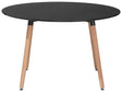 Dining Table Black Beechwood  120 cm Round Kitchen Living Room Minimalistic Beliani