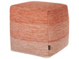 Pouffe Orange and White Cotton 3 Stripes Cube Boho Scandinavian Beliani