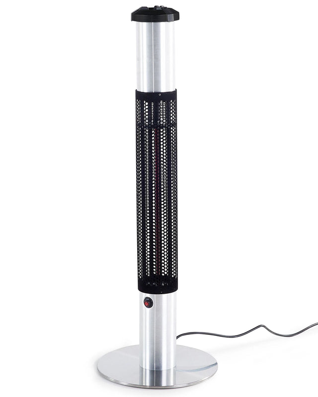 Patio Heater Black Metal 110H cm Freestanding Built-In Ashtray 1500W Beliani