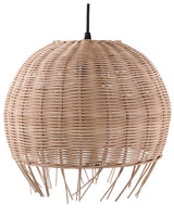 Pendant Lamp Brown Rattan Dome Shape Boho Eclectic Beliani