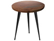 Side Table Dark Teak Wood Top Black Legs  45 cm Classic Round Rustic Style Beliani