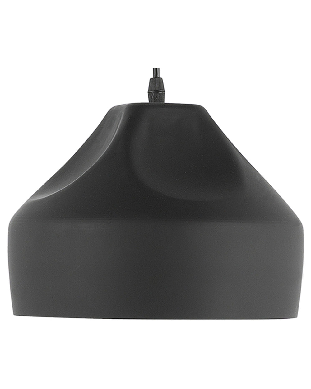 Pendant Lamp Black Colour Metal Round Irregular Shape 1 Light Modern Beliani