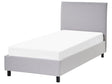 Bed Frame Grey Fabric Upholstery  EU Single Size 3ft Slatted with Headboard Minimalist Scandinavian Style Beliani