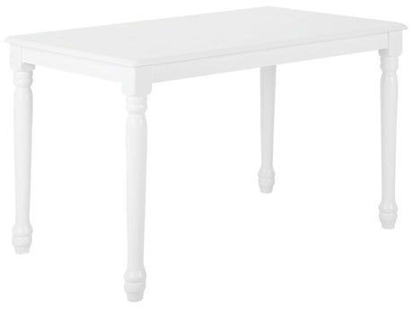 Dining Table White Rubberwood 120 x 75 cm Rectangular Vintage Beliani