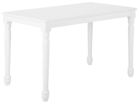 Dining Table White Rubberwood 120 x 75 cm Rectangular Vintage Beliani