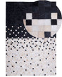 Area Rug Carpet Black and Beige Cowhide Leather Patchwork Pattern Rectangular 160 x 230 cm Beliani