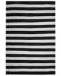 Area Rug Black White Fabric 160 x 230 cm Indoor Outdoor Stripe Pattern Modern Beliani