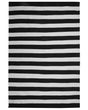 Area Rug Black White Fabric 160 x 230 cm Indoor Outdoor Stripe Pattern Modern Beliani