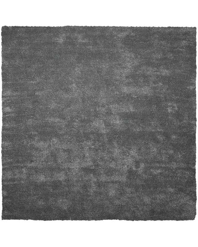 Shaggy Area Rug Dark Grey 200 x 200 cm Modern High-Pile Machine-Tufted Square Carpet Beliani