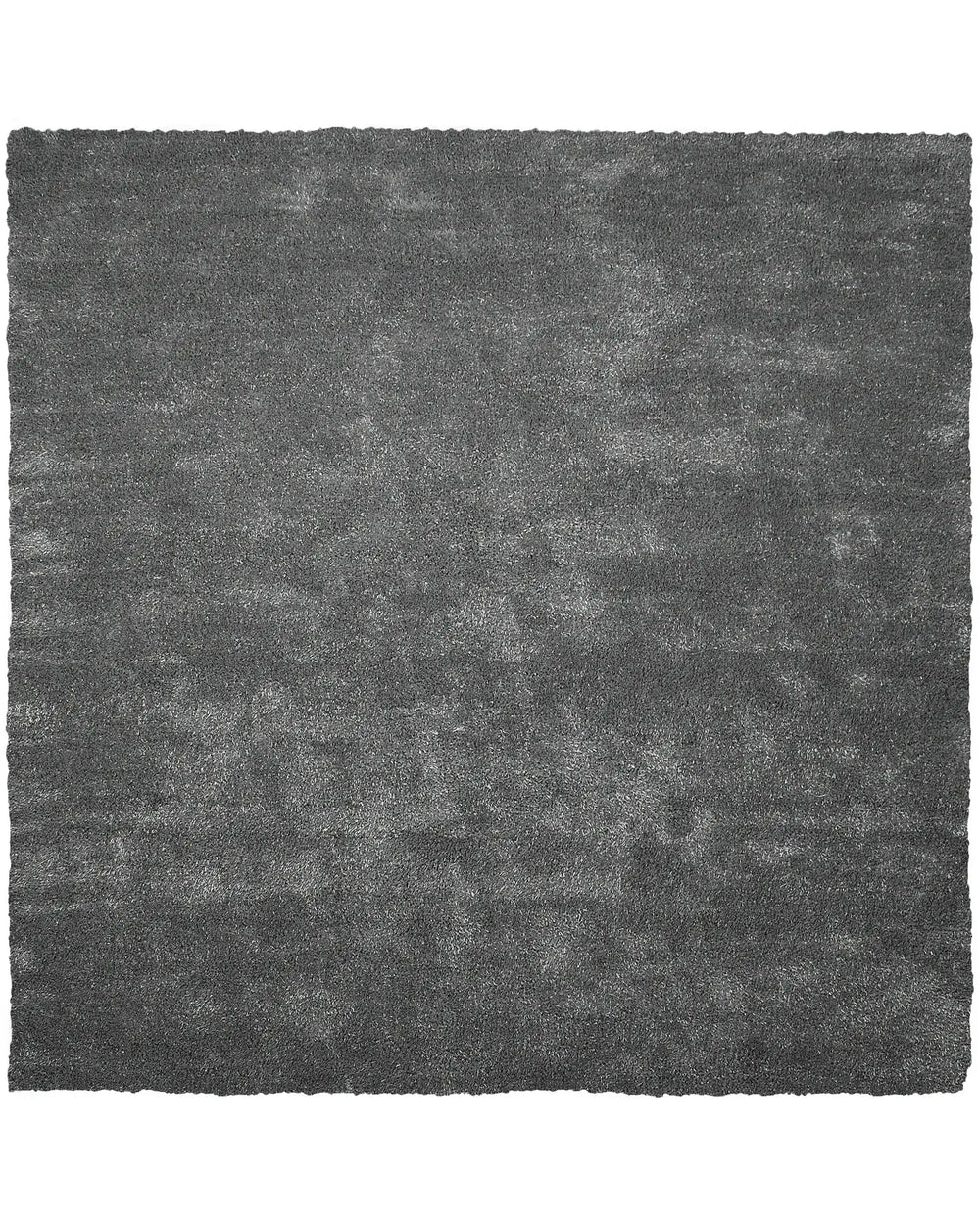 Shaggy Area Rug Dark Grey 200 x 200 cm Modern High-Pile Machine-Tufted Square Carpet Beliani