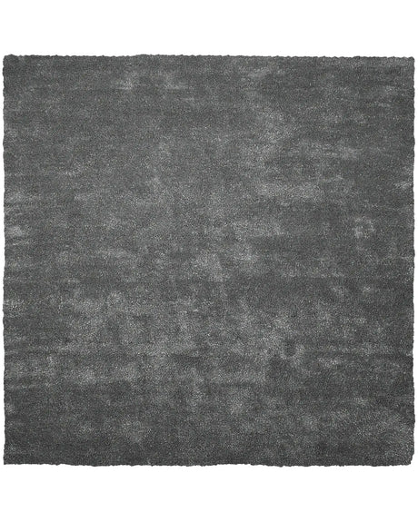 Shaggy Area Rug Dark Grey 200 x 200 cm Modern High-Pile Machine-Tufted Square Carpet Beliani