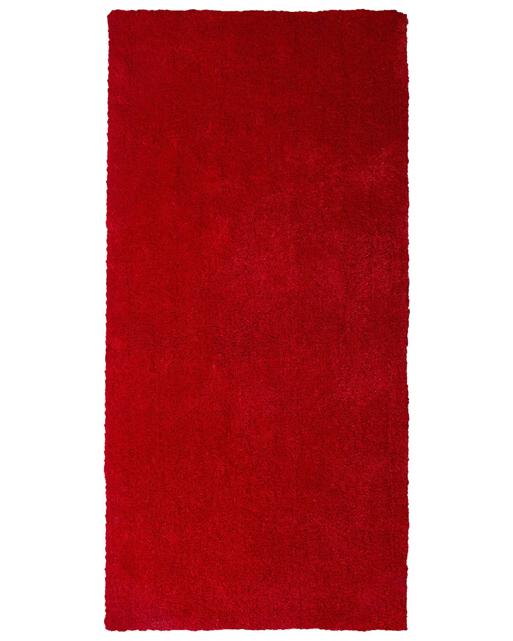 Shaggy Area Rug Red 80 x 150 cm Modern High-Pile Machine-Tufted Rectangular Carpet Beliani