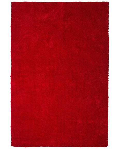 Shaggy Area Rug Red 200 x 300 cm Modern High-Pile Machine-Tufted Carpet Beliani