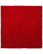Shaggy Area Rug Red 200 x 200 cm Modern High-Pile Machine-Tufted Square Carpet Beliani