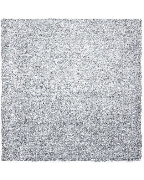 Shaggy Area Rug Grey Melange 200 x 200 cm Modern High-Pile Machine-Tufted Square Carpet Beliani