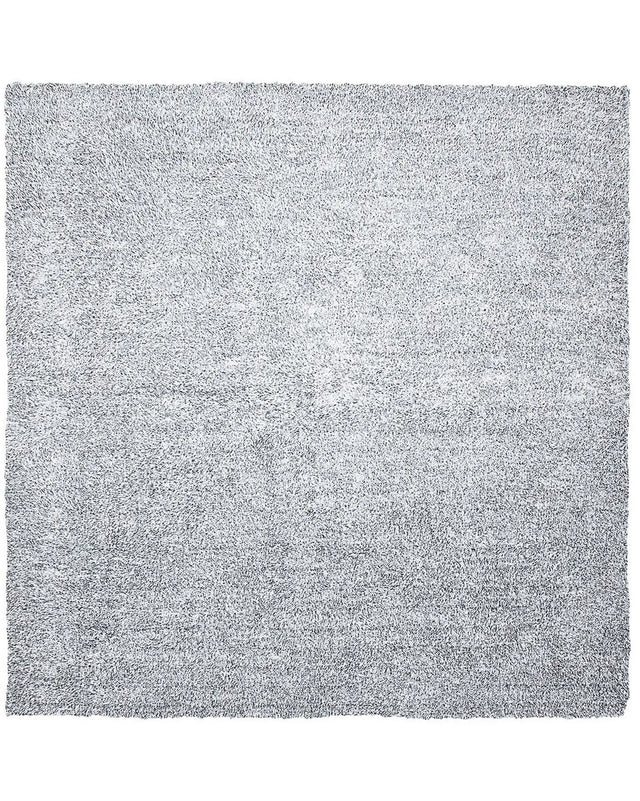 Shaggy Area Rug Grey Melange 200 x 200 cm Modern High-Pile Machine-Tufted Square Carpet Beliani