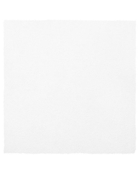 Shaggy Area Rug White 200 x 200 cm Modern High-Pile Machine-Tufted Square Carpet Beliani