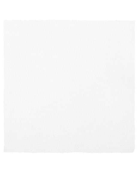 Shaggy Area Rug White 200 x 200 cm Modern High-Pile Machine-Tufted Square Carpet Beliani