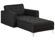 Chaise Lounge Graphite Grey Tufted Fabric Modern Living Room Reclining Day Bed Silver Legs Track Arms Beliani