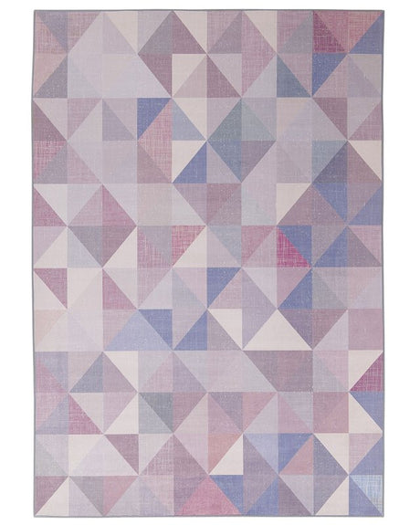 Area Rug Pastel Blue Grey 160 x 230 cm Triangle Pattern Carpet Modern Contemporary Beliani