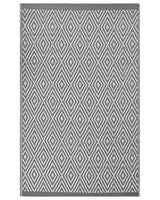 Outdoor Indoor Rug Light Grey PP  120 x 180 cm Geometric Pattern Beliani