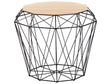 Side Table Light Wood and Black Metal Base 43 x 43 cm Removable Top Geometric Glam Beliani