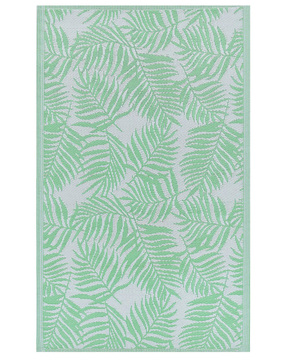 Outdoor Rug Light Green PP 120 x 180 cm Reversible Palm Leaf Pattern Beliani
