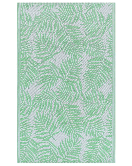 Outdoor Rug Light Green PP 120 x 180 cm Reversible Palm Leaf Pattern Beliani
