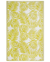 Outdoor Rug Mat Yellow Synthetic 120 x 180 cm Palm Leaf Floral Pattern Eco Friendly Modern Beliani
