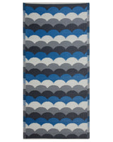 Outdoor Rug Mat Blue Synthetic 90 x 180 cm Scale Geometric Pattern Eco Friendly Modern Minimalist Beliani