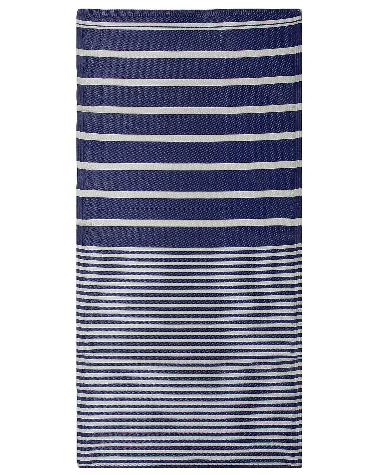 Outdoor Rug Mat Blue Synthetic 90 x 180 cm Striped Geometric Pattern Eco Friendly Modern Minimalistic Beliani