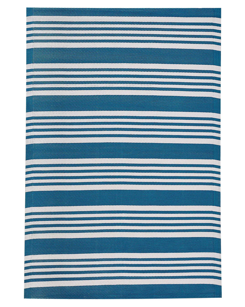 Outdoor Rug Mat Blue Synthetic 120 x 180 cm Striped Geometric Pattern Eco Friendly Modern Minimalist Beliani